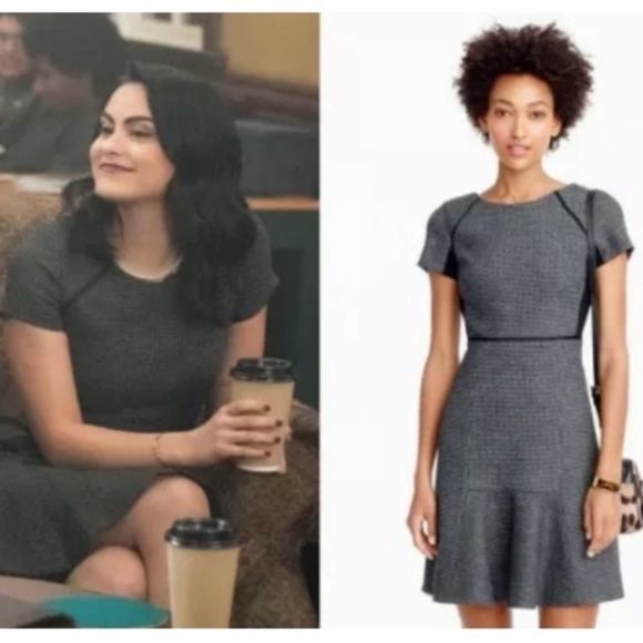 J Crew Checkered Flutter Dress wool blend F5923 - Picture 2 of 13